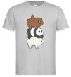 Мужская футболка We bare bears Серый фото