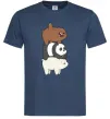 Мужская футболка We bare bears Темно-синий фото