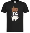 Мужская футболка We bare bears Черный фото
