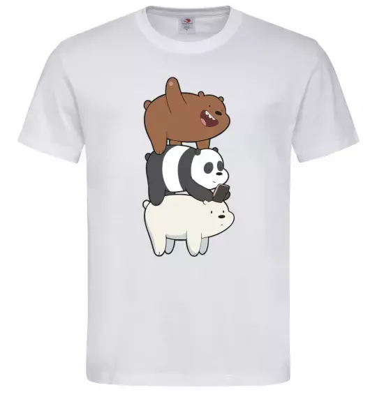 Мужская футболка We bare bears Белый фото