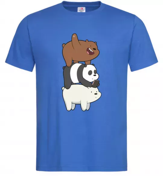 Мужская футболка We bare bears Ярко-синий фото