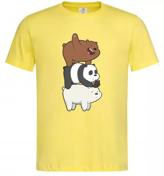 Мужская футболка We bare bears Лимонный фото