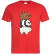Мужская футболка We bare bears Красный фото