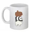Чашка керамическая We bare bears Белый фото