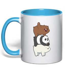 Чашка с цветной ручкой We bare bears