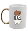 Чашка с цветной ручкой We bare bears Золото фото