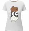 Женская премиум футболка We bare bears Белый фото