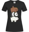 Жіноча футболка We bare bears Чорний фото