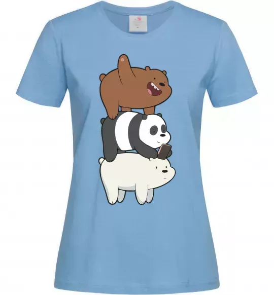 Жіноча футболка We bare bears Блакитний фото