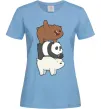Жіноча футболка We bare bears Блакитний фото