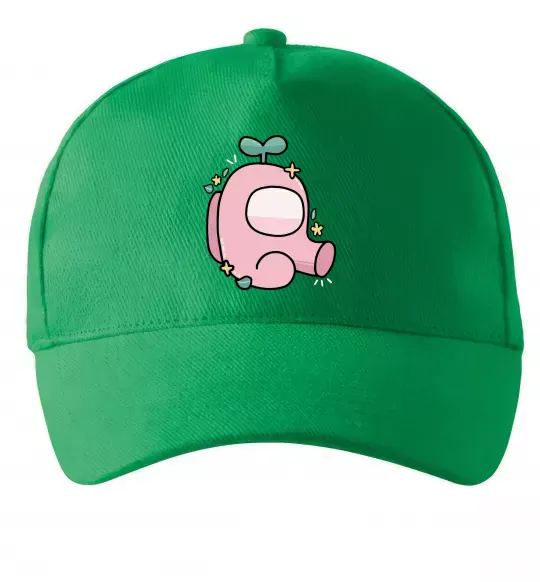 Кепка Among us рожевий з листям Зеленый фото