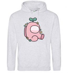 Жіноча толстовка (худі) Among us рожевий з листям