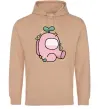 Жіноча толстовка (худі) Among us рожевий з листям Пісочний фото