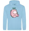 Женская толстовка (худи) Among us рожевий з листям Голубой фото