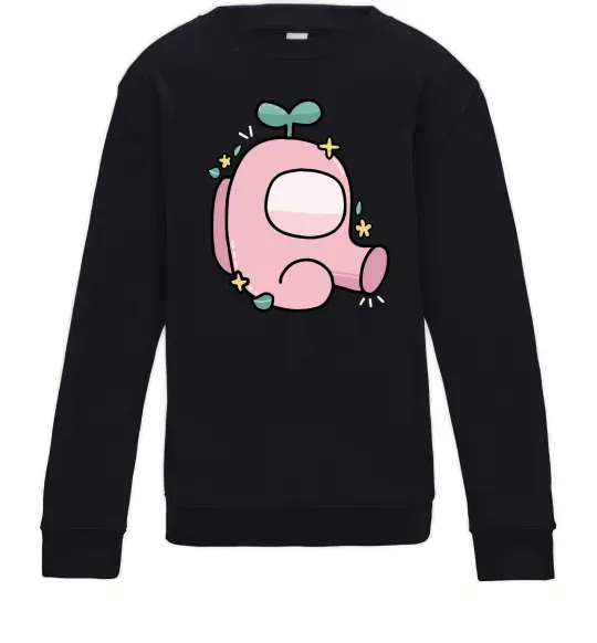 Детский Свитшот Among us рожевий з листям Черный фото