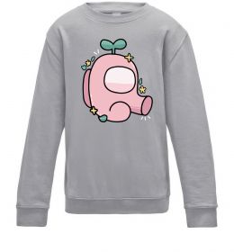 Дитячий світшот Among us рожевий з листям Дитячий світшот Among us рожевий з листям