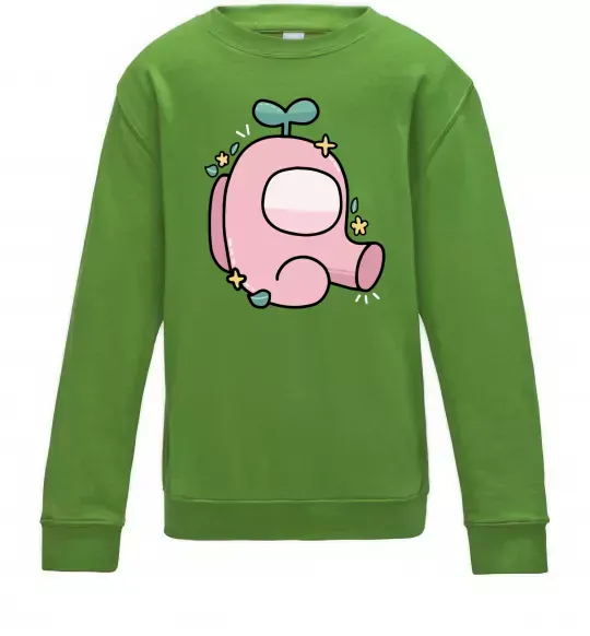 Детский Свитшот Among us рожевий з листям Лаймовый фото
