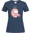 Жіноча футболка Among us рожевий з листям Темно-синій Жіноча футболка Among us рожевий з листям Темно-синій фото