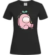 Жіноча футболка Among us рожевий з листям Чорний Жіноча футболка Among us рожевий з листям Чорний фото