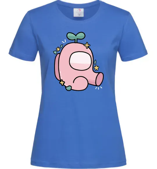 Жіноча футболка Among us рожевий з листям Яскраво-синій фото