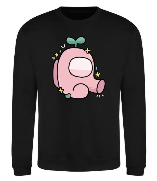 Світшот Among us рожевий з листям Чорний фото