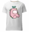 Мужская премиум футболка Among us рожевий з листям Белый фото