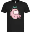 Чоловіча футболка Among us рожевий з листям Чорний Чоловіча футболка Among us рожевий з листям Чорний фото