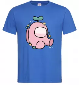 Мужская футболка Among us рожевий з листям Ярко-синий фото