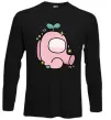 Лонгслив Among us рожевий з листям Черный фото