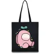 Эко-сумка Among us рожевий з листям Черный фото