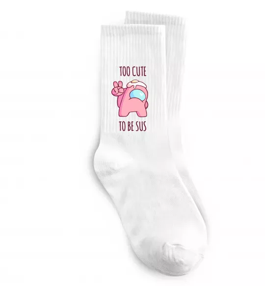 Носки Among us too cute Белый фото