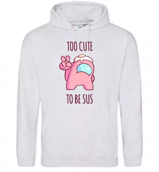 Чоловіча толстовка (худі) Among us too cute Сірий меланж фото