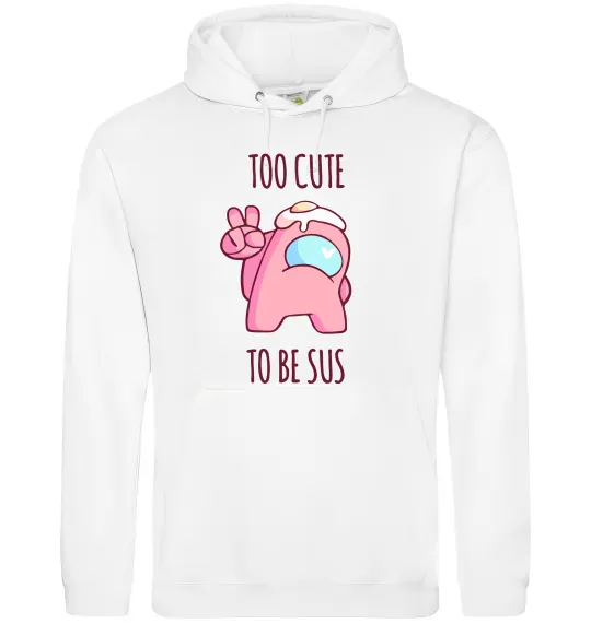 Женская толстовка (худи) Among us too cute Белый фото