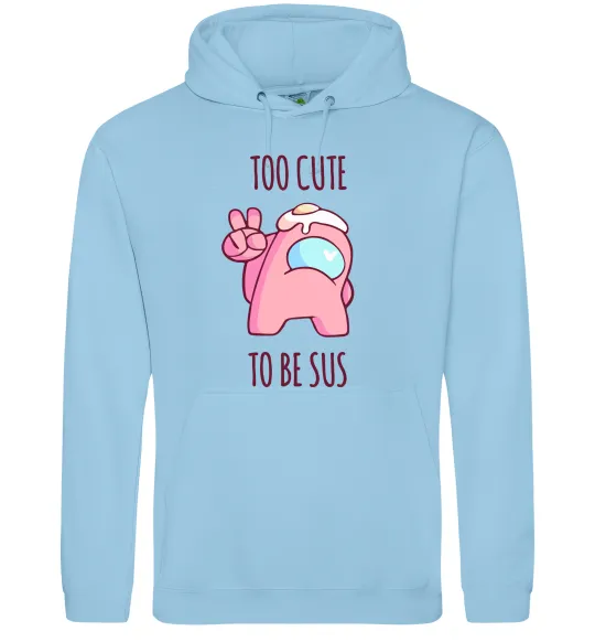 Женская толстовка (худи) Among us too cute Голубой фото