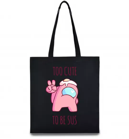 Еко-сумка Among us too cute Чорний фото