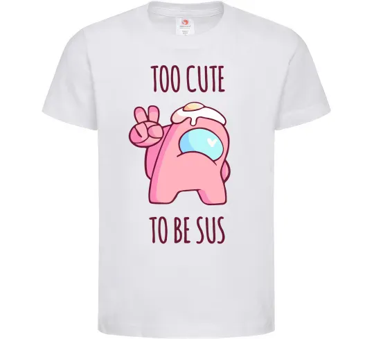Детская футболка Among us too cute Белый фото