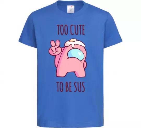Детская футболка Among us too cute Ярко-синий фото