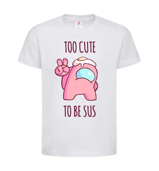 Детская футболка Among us too cute Белый фото