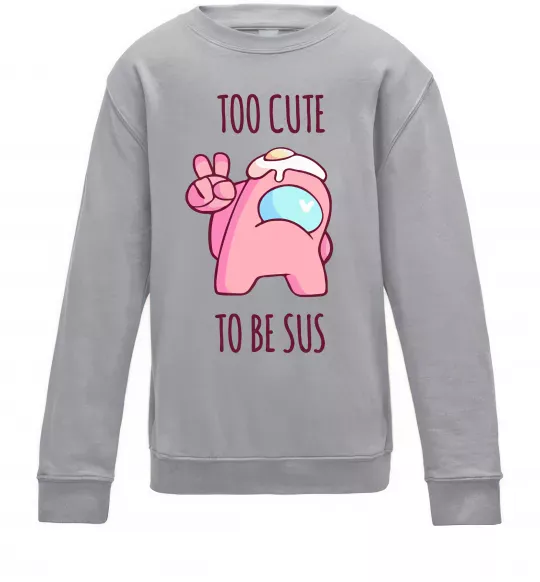 Детский Свитшот Among us too cute Серый меланж фото