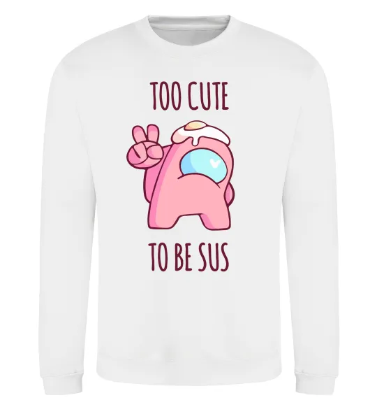 Свитшот Among us too cute Белый фото