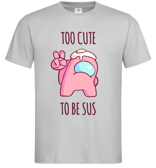 Чоловіча футболка Among us too cute Сірий фото