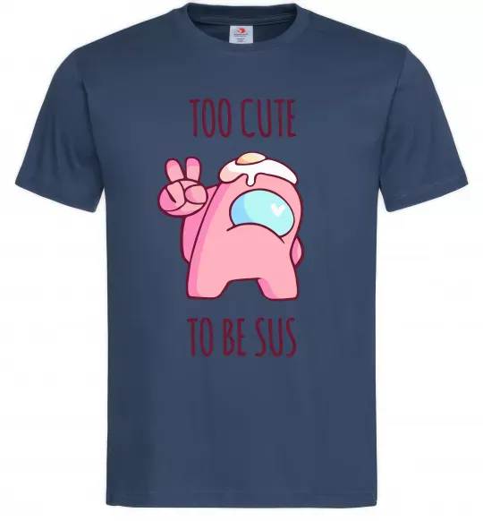 Чоловіча футболка Among us too cute Темно-синій фото
