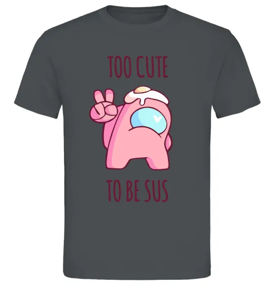 Чоловіча футболка Among us too cute Графіт фото