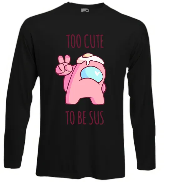 Лонгслив Among us too cute Черный фото