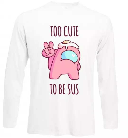 Лонгслив Among us too cute Белый фото