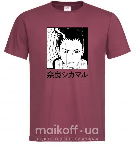 Чоловіча футболка Shikamaru Бордовий фото