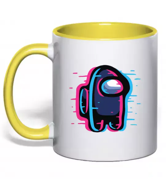 Чашка с цветной ручкой Among us сдвиг Солнечно желтый фото