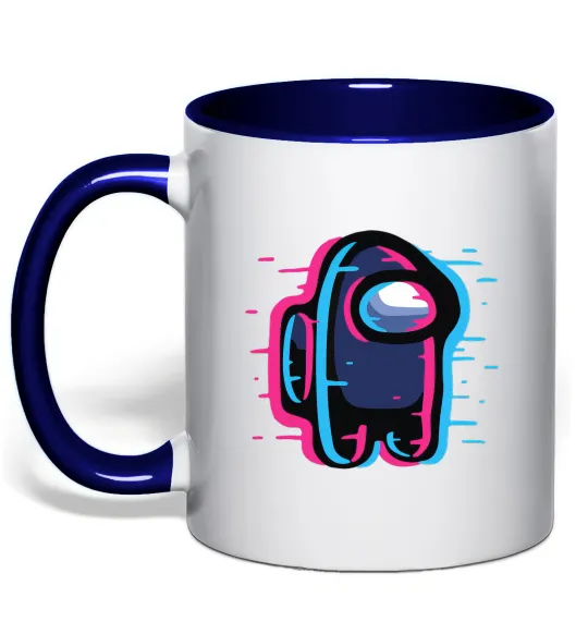 Чашка с цветной ручкой Among us сдвиг Глубокий темно-синий фото