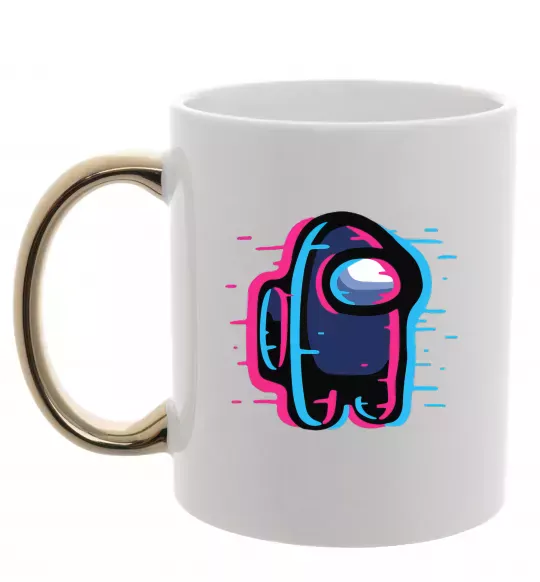 Чашка с цветной ручкой Among us сдвиг Золото фото