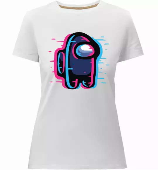 Женская премиум футболка Among us сдвиг Белый фото